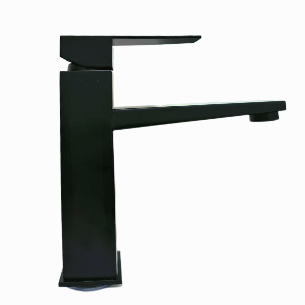 Kāhua Minimalist Modern Frosted Black Square Basin Faucet